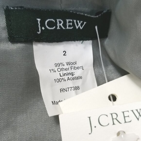 *NWT* J. CREW Gray Wool Blazer w/Thin Blue Strips, size 2 - Picture 10 of 10